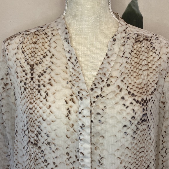 Violet & Claire Snakeskin Roll Tab Blouse - Picture 3 of 9